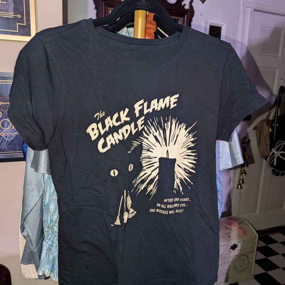Black Flame Candle Graphic Tee - Black